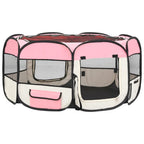  VidaXL Faltbarer Welpenlaufstall Mit Tragetasche Rosa 145x145x61 Cm