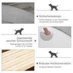  PawHut Hundesofa Haustiersofa Oval Morderne Gebürstetes Stoff Für Kleine Hunde Und Katzen 81 X 61 X 24 Cm Grau