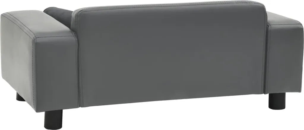  VidaXL Hundesofa Grau 81x43x31 Cm Plüsch Und Kunstleder