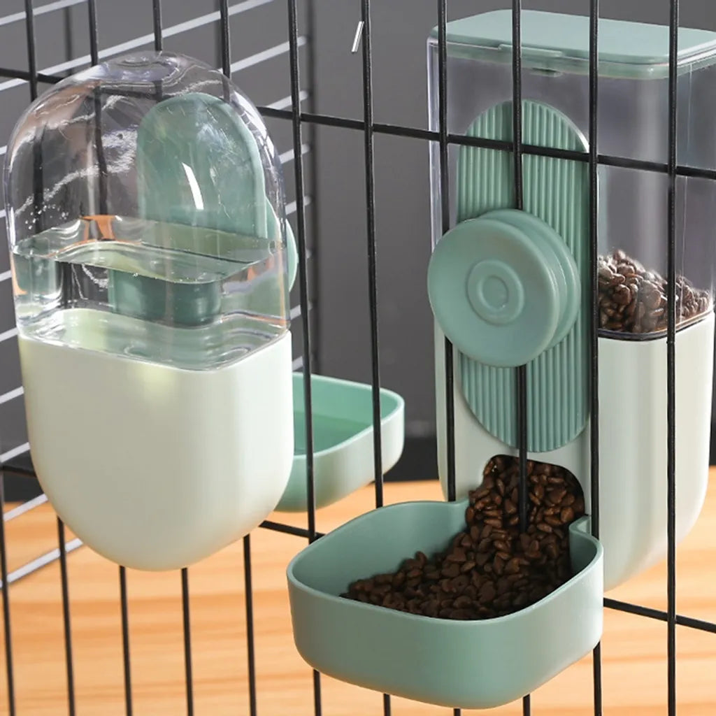  2 Stück Automatisches Futter- Und Wasserspender-Set Für Haustiere Grün Automatischer Feeder Für Hunde Katzen Haustiere