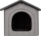  Hundehaus Hundehütte Hundebett Katzenhöhle Hundekorb 70x60x63 Cm - HELLGRAU