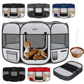  LOVPET® Welpenlaufstall Tierlaufstall Faltbar Für Kleintiere Hunde, Katzen Inkl. Hundenapf Hundelaufstall Freigehege Oxfordgewebe Pop-up System Indoor & Outdoor, Farbe:Schwarz / Beige