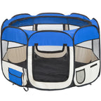  Tectake Tierlaufstall Aus Polyester Inkl. Tragetasche - Blau
