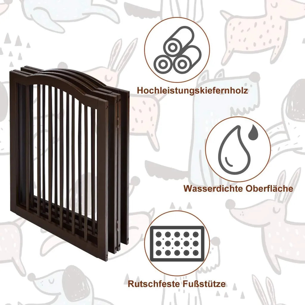  COSTWAY Absperrgitter Schutzgitter Kieferholz Flexible Hundeabsperrgitter, Hunde Treppengitter Türschutzgitter
