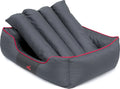  Haustierbett Hundeliegen Kissen Liegen Hundebett Rastplatz Hundekissen Bett Sofa Tierbett Hundesofa Matratze, XXL - 110 X 90 Cm Grau Mit Rotem Rand
