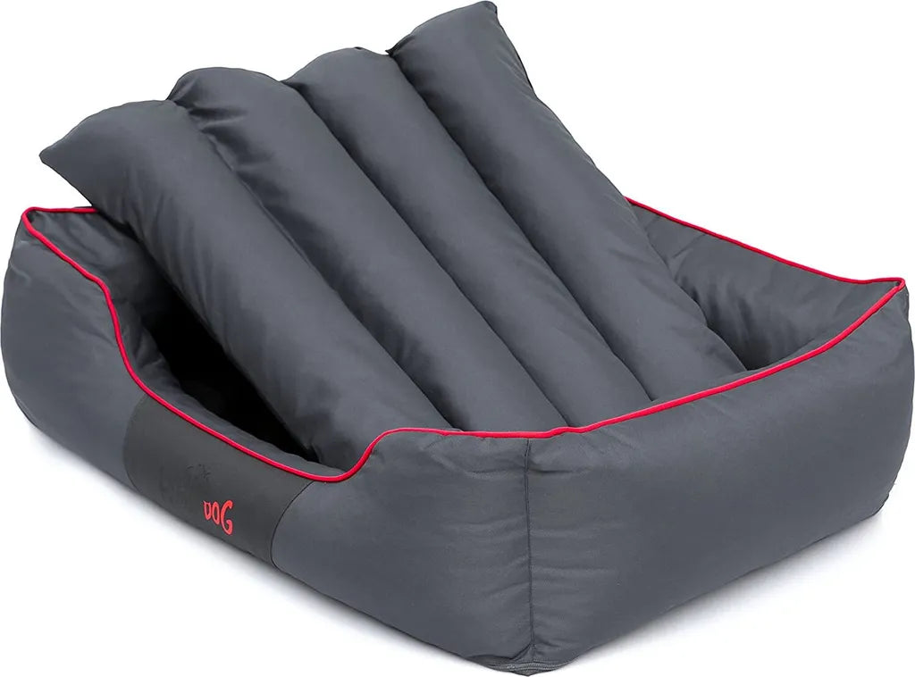  Hundebett Hundesofa Hundekorb, XXXL, 131 X 110 Cm, Grau Mit Einem Roten Streifen