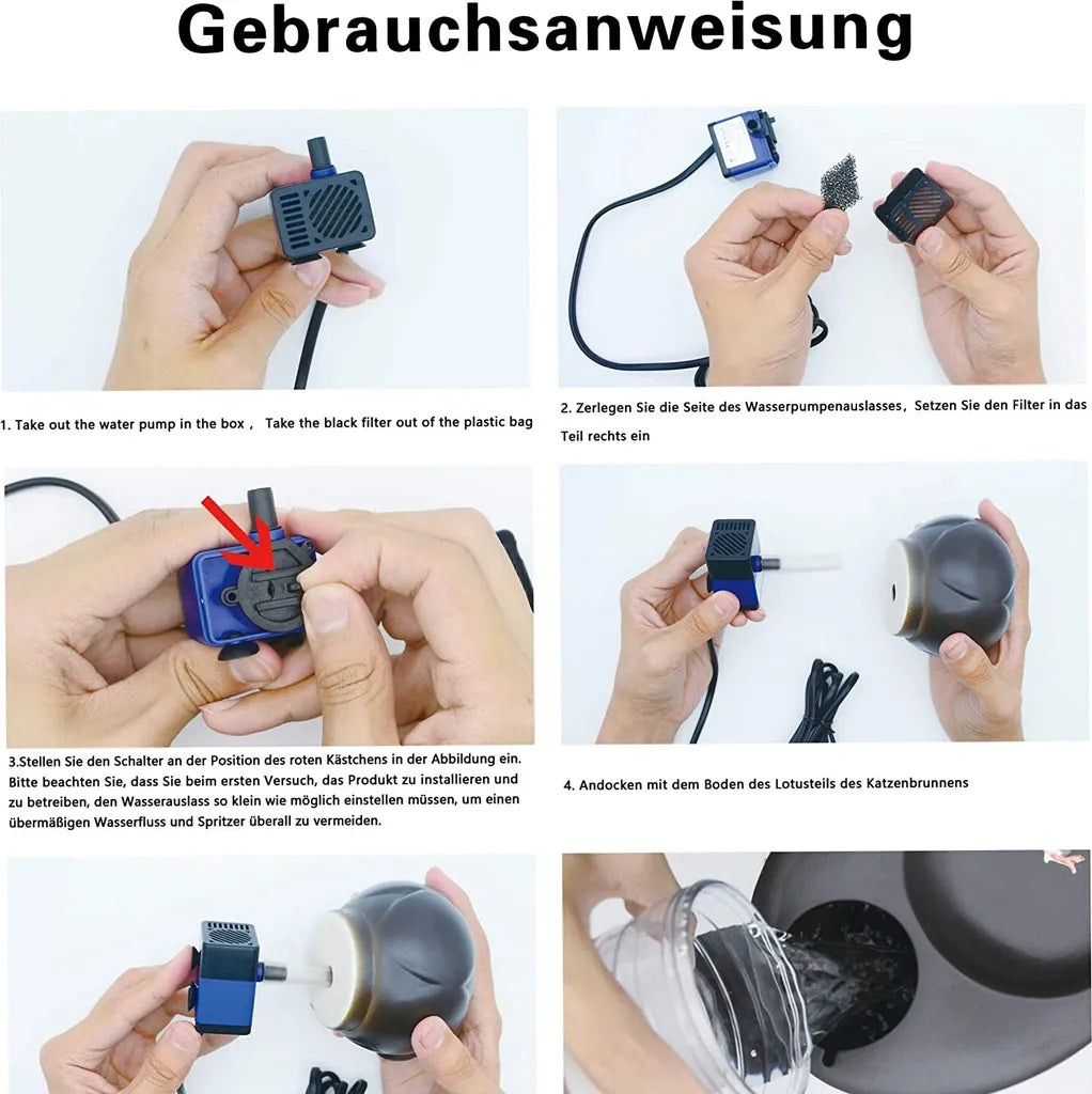  Trinkbrunnen Für Haustiere, 1,5 L Keramik-Trinkbrunnen Für Hunde Und Katzen, Trinkwasserspender Mit Aktivkohlefilter, Flüsterleise Pumpe