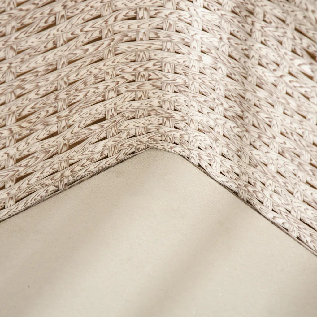  PawHut Haustiersofa Hundebett Rattan Mit Kissen Vier Füßen Haustierbett Katzenbett Hundekorb Hundesofa Für Kleine Hunde Hellgrau+Weiß 70,5 X 40 X 37,5 Cm