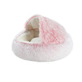  Hundebett Katzenbett Flauschige Langer Plüsch Warmer Schlafsack Rundes Haustierbett Rosa M