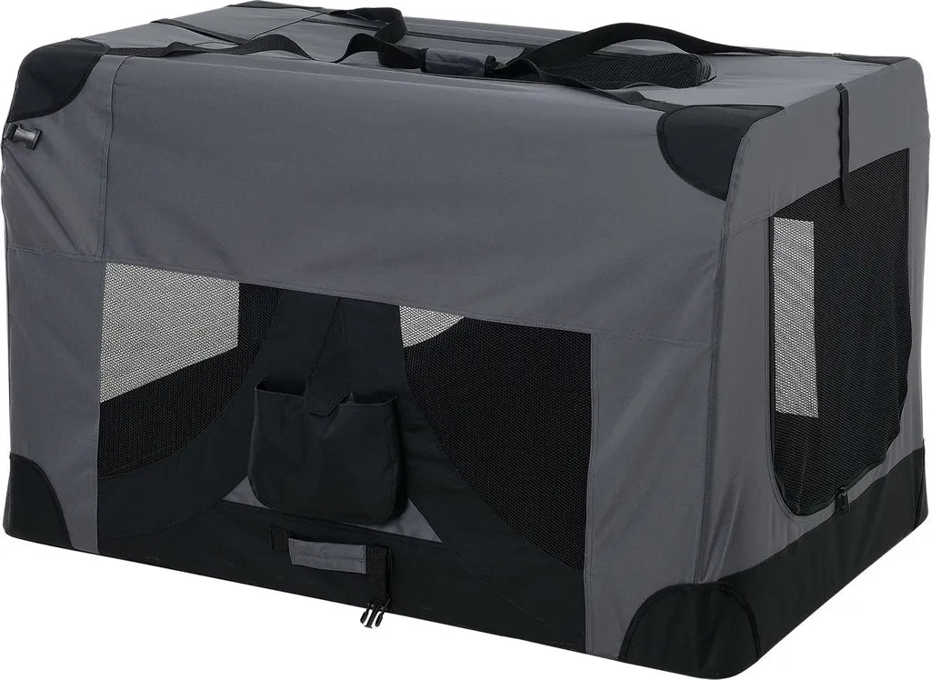 Pro-Tec [pro.tec] Hundetransportbox (grau - Faltbar) Gr. XXL