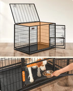  FEANDREA Hundekäfig, 107 X 70 X 74,9 Cm, Mit 2 Türen, Schwarz PPD001B01