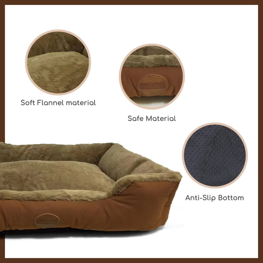  Hundebett, Grosse Hunde Körbchen, Hundesofa, Hundekissen, Hundekorb Bezug Waschbar, M 75 * 50cm