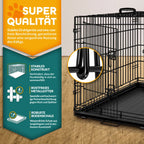  TRESKO® Hundekäfig 77x48x54cm Metall Transportkäfig Auto Hundebox Transportbox Faltbar Drahtkäfig