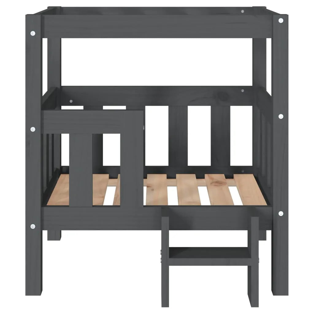 VidaXL Hundebett Grau 65,5x43x70 Cm Massivholz Kiefer