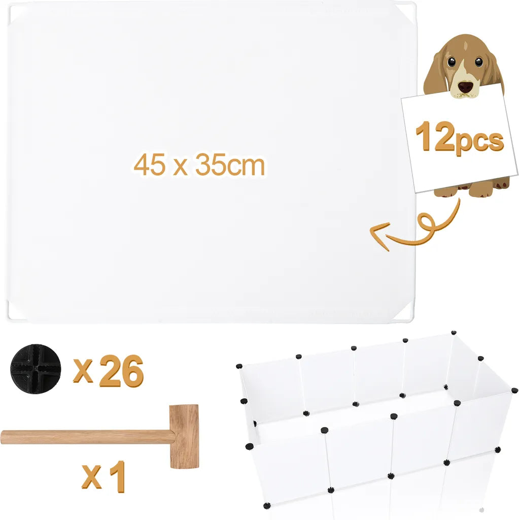  Wolketon Freigehege DIY Hunde Welpenzaun Laufgitter Meerschweinchen Kaefig Welpenauslauf