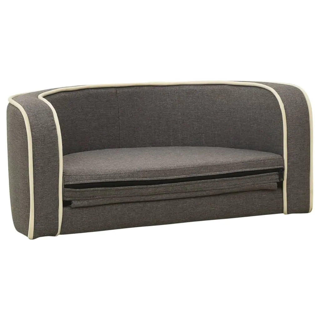  VidaXL Klappbares Hundesofa 76x71x30 Cm Waschbare Kissen Leinen Grau