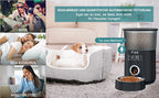  PUPPY KITTY 4L Touchscreen Automatischer Futterautomat Für Katze Und Hund, Timer Futterspender Mit 1-5 Mahlzeiten, Mit Benutzerdefinierter Abgabeton, Portionskontrolle, Edelstahlschale, Schwarz