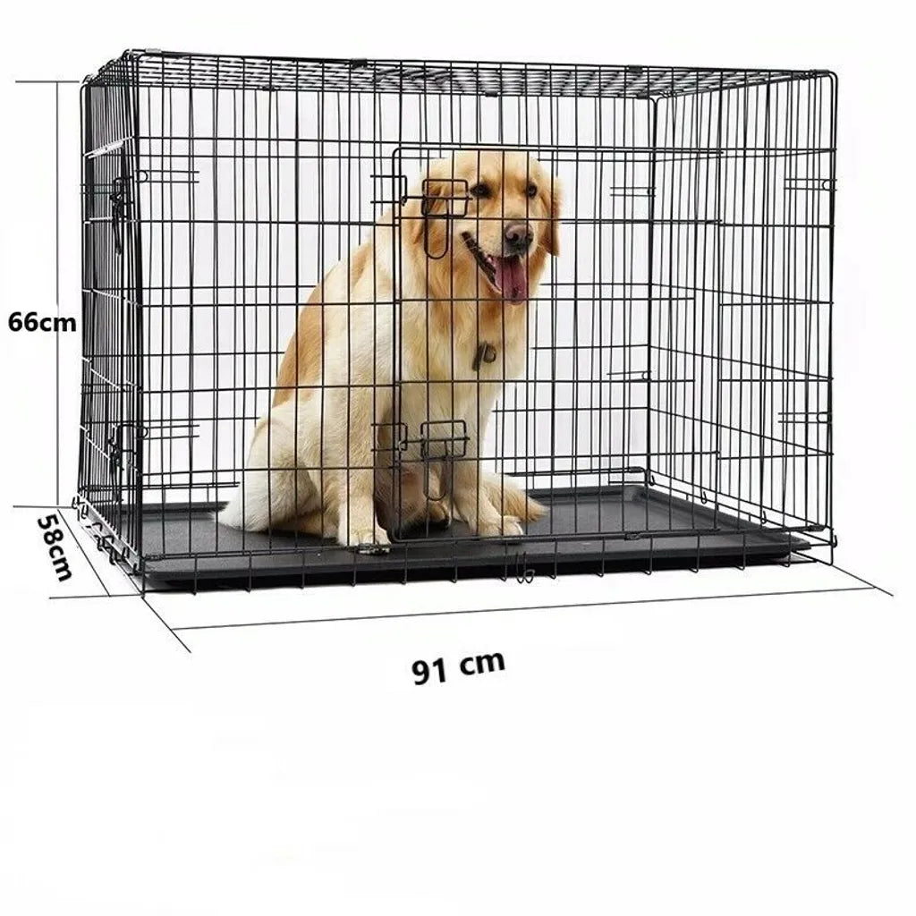  Hundekäfig Mit Türen Faltbar Hundebox Gitterbox Transport Käfig Drahtkäfig«, In Größe XL
