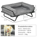  PawHut Hundesofa 2 In 1 Haustiersofa Und Hundeliege Katzensofa Erhöhtes Hundebett Schlafplatz Für Katzen Hunde Abnehmbar Oxfordstoff Grau 80 X 59 X 36 Cm