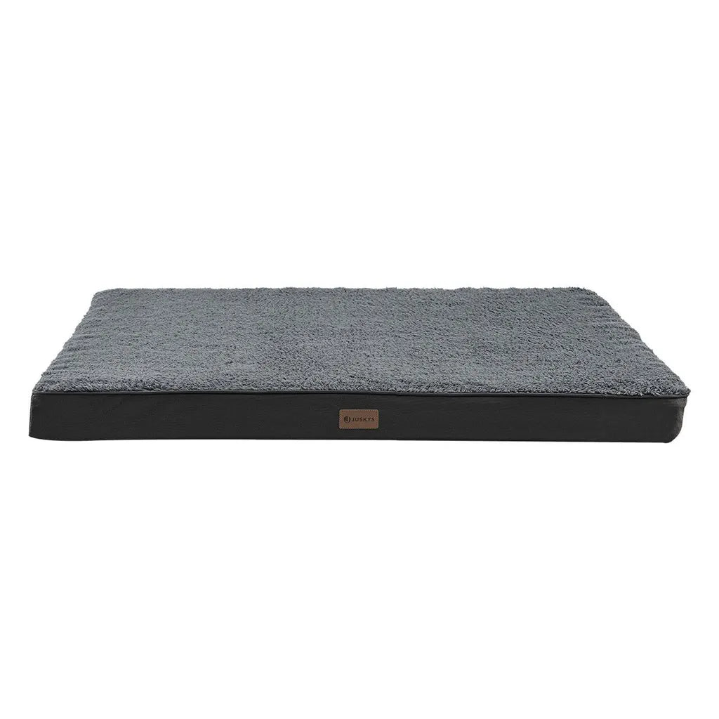  Juskys Hundebett Milow Orthopädisch 92x69cm - Hundekissen Flauschig & Stabil - Bezug Abnehmbar & Waschbar – Hundematte Für Mittlere Hunde - Grau