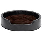  VidaXL Hundebett Schwarz-Braun 79x70x19 Cm Plüsch Und Kunstleder