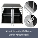  Juskys Alu Hunde-Transportbox XL - 96 × 91 × 70 Cm – Auto Hundebox Robust & Pflegeleicht – 2 Gittertüren Verschließbar - Reisebox Für Hunde