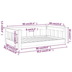  VidaXL Hundebett Schwarz 95,5x65,5x28 Cm Massivholz Kiefer