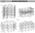  PawHut Freigehege Laufgitter DIY Welpenlaufstall Gittergehege Für Kleintier Aus Metallgitter Absperrgitter Kleine Haustiere Laufstall Für Innen 36 Platten Schwarz 146 X 73 X 73 Cm
