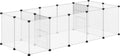  PawHut Freigehege, DIY Kleintiergehege, Meerschweinchen Gehege, Erweiterbarer Auslauf Für Kleintiere, Mit 18 Platten, Stahl, PP-Harzplatte, 175 X 70 X 45 Cm, Weiß