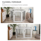  Pawhut Freigehege Schutzgitter Tierlaufstall Welpenauslauf Freilaufgehege Mit Tür Auslauf Für Kleintiere Flexible Klappbar Individuell Weiß+Schwarz 122 X 105,5 X 84,5 Cm