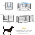 PawHut Welpenauslauf Freigehege Laufstall Für Haustier Laufgitter Laufstall Hundegehege Individuell Gestaltbare Form Mit Tür Metall 79 X 79 Cm Schwarz