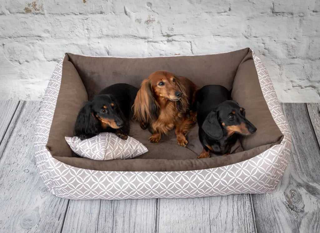  4L Textil OTTO Kuscheliges Hundebett Bezug Abnehmbar Und Waschbar Hundekorb Mittelgroße Hunde Hundekissen Flauschig Hundekörbchen Hundesofa (80x60 Cm, Boho 01)