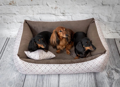  4L Textil OTTO Kuscheliges Hundebett Bezug Abnehmbar Und Waschbar Hundekorb Mittelgroße Hunde Hundekissen Flauschig Hundekörbchen Hundesofa (80x60 Cm, Boho 01)