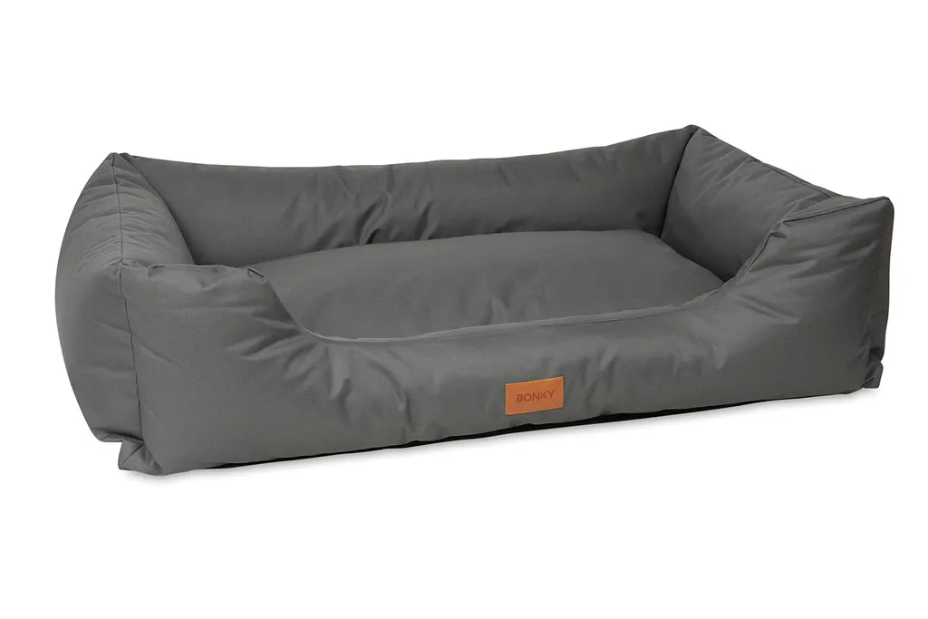  Bonky Hundebett Hundekissen Tierbett Hundesofa Für Kleine Und Grosse Hunde Hundekorb Schlafplatz - Bezug Abnehmbar Und Abwaschbar - 117 X 80 Cm [Größe: XXL] - Grau