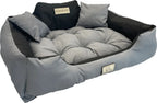  Großes Hunde- Und Katzenbett 75 X 65 Dunkelgrau - Kingdog Größe M