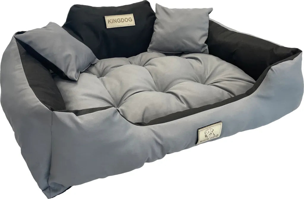  Großes Hunde- Und Katzenbett 75 X 65 Dunkelgrau - Kingdog Größe M