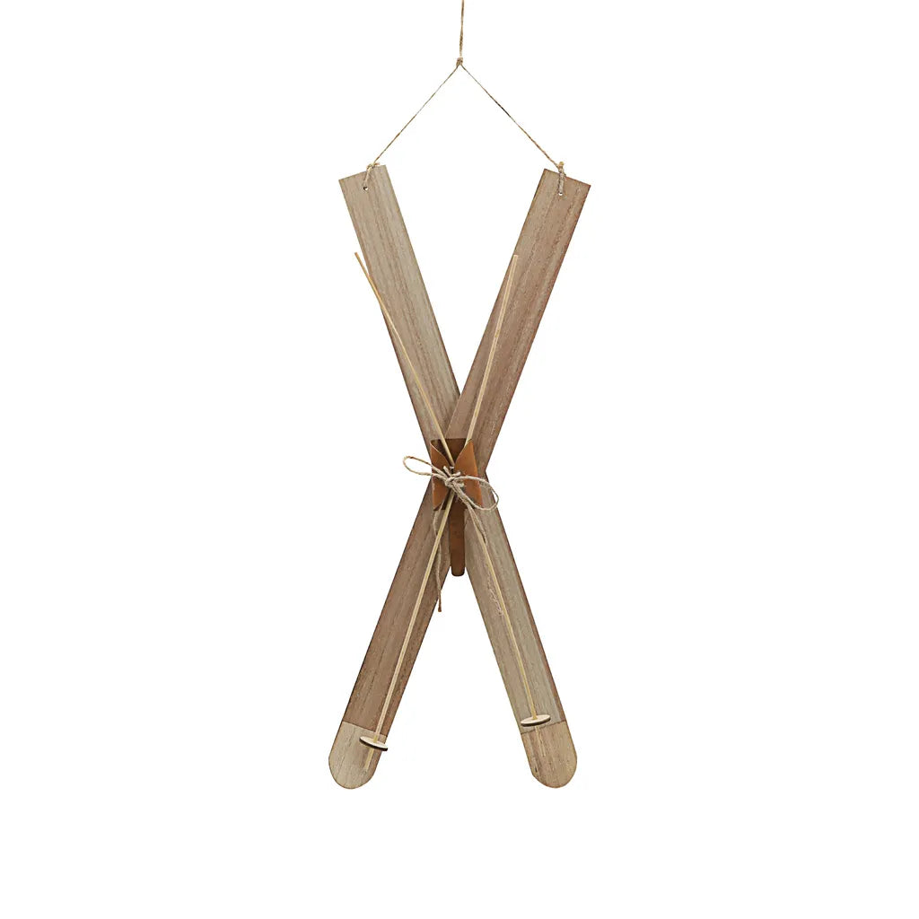  Deko Ski Zum Auhängen H62cm Holzski Skipaar Winterdeko Weihnachtsdeko Schnee Skihütte