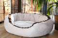  Tierlando LANA Hundebett Hundesofa M L XL Velours MEGA DICK 80 100 120cm WEICH - Größe: LA5 120cm XL | Farbe: 05 Creme