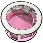  Tectake Welpenlaufstall Carola Aus Polyester Mit Tragetasche - Pink