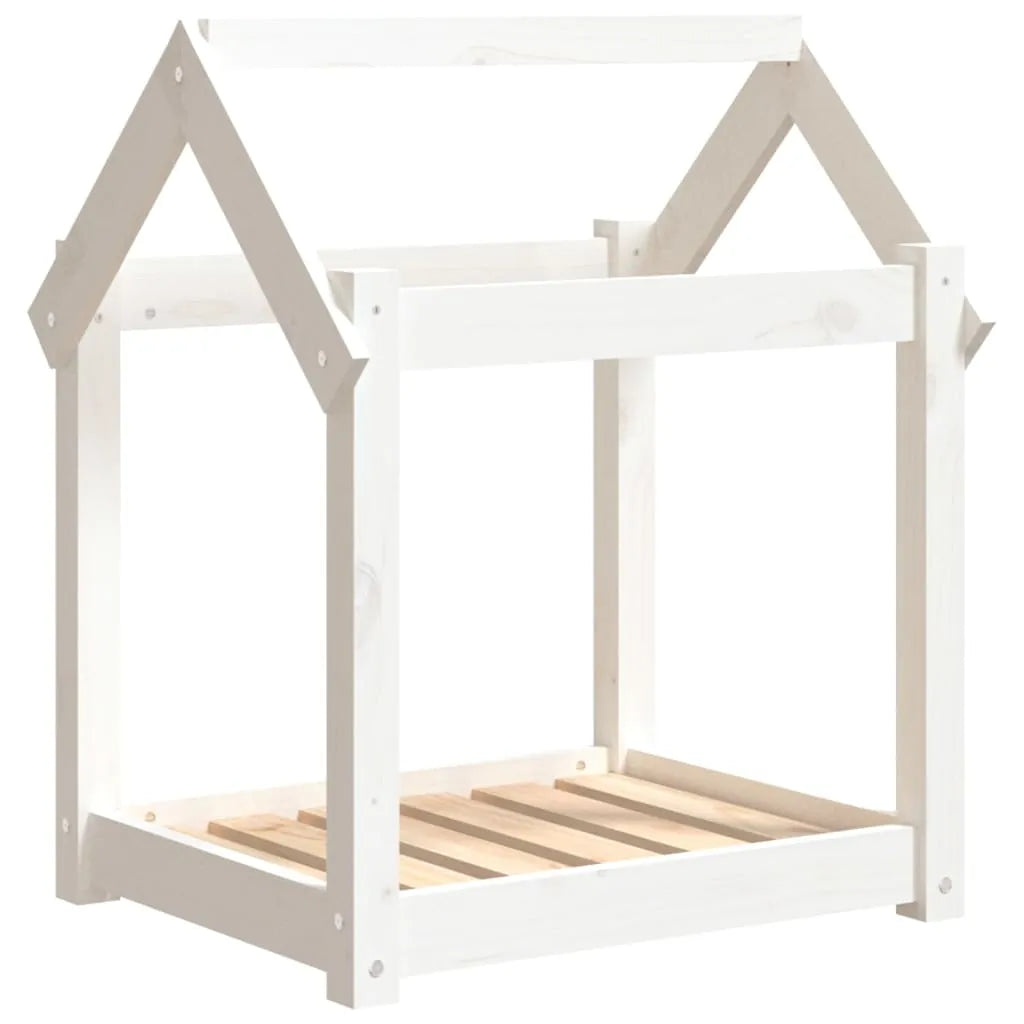  VidaXL Hundebett Weiß 61x50x70 Cm Massivholz Kiefer