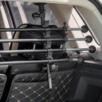  Pawhut Hundeschutzgitter Auto Hundegitter Trenngitter Für Hunde Autotrennwand Mit Rutschfesten PVC-Füße Auto Schutzgitter Kofferraumgitter Verstellbar Stahl ABS Schwarz 85-140 X 40-50 Cm