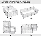  PawHut Gittergehege Freigehege Laufgehege Für Kleintiere Laufstall Kleintierkäfig Metallgitter Flexibel Umformbar Schwarz 106 X 73 X 36 Cm