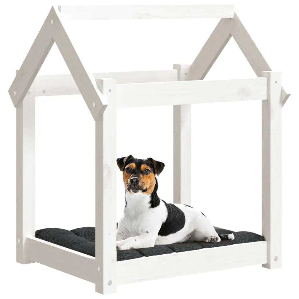  VidaXL Hundebett Weiß 61x50x70 Cm Massivholz Kiefer