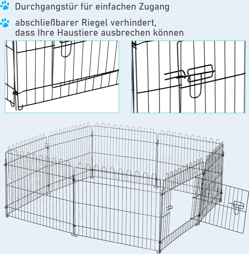  PawHut Welpenauslauf Welpenzaun Laufstall Freilaufgehege Welpengitter 5 Maßen (Maße: 71x61cm)