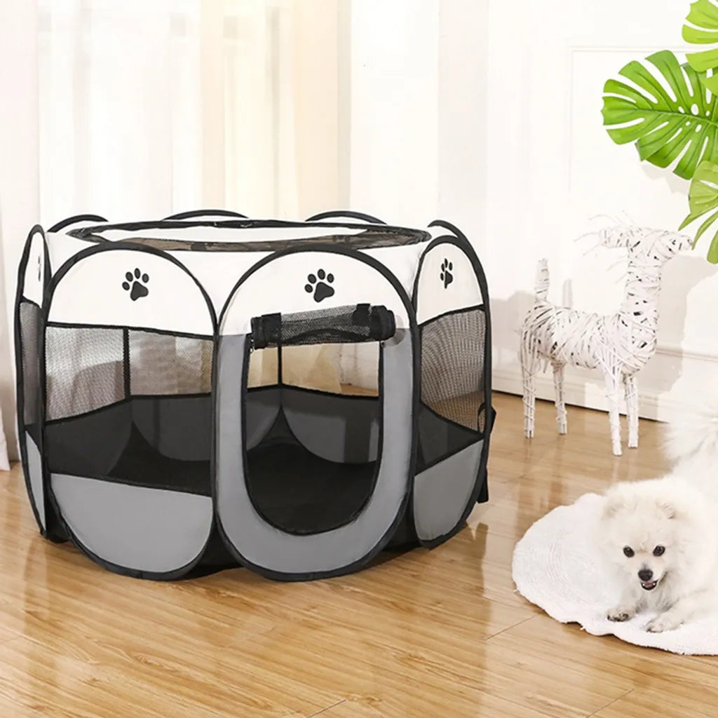  Faltbarer Hunde Katzen Laufstall Durable Kennel Kitten Playground Playpen Haustier Welpen-Laufstall, 74x74x43cm