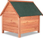  Cadoca Hundehütte FSC®-zertifiziertes Massivholz 82x72x85cm Dachluke Spitzdach Garten Hundehaus Tierhaus Wetterfest