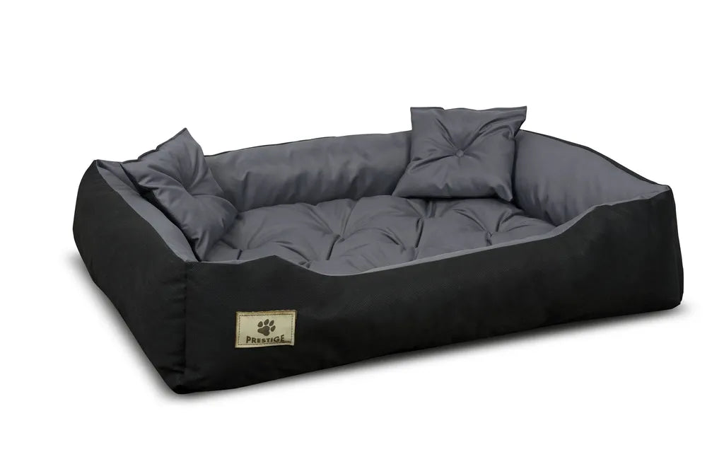 Hundebett PRESTIGE Bett Hund Sofa Schlafplatz Kissen Korb Liege Tierbett 100 X 75 Cm Grau