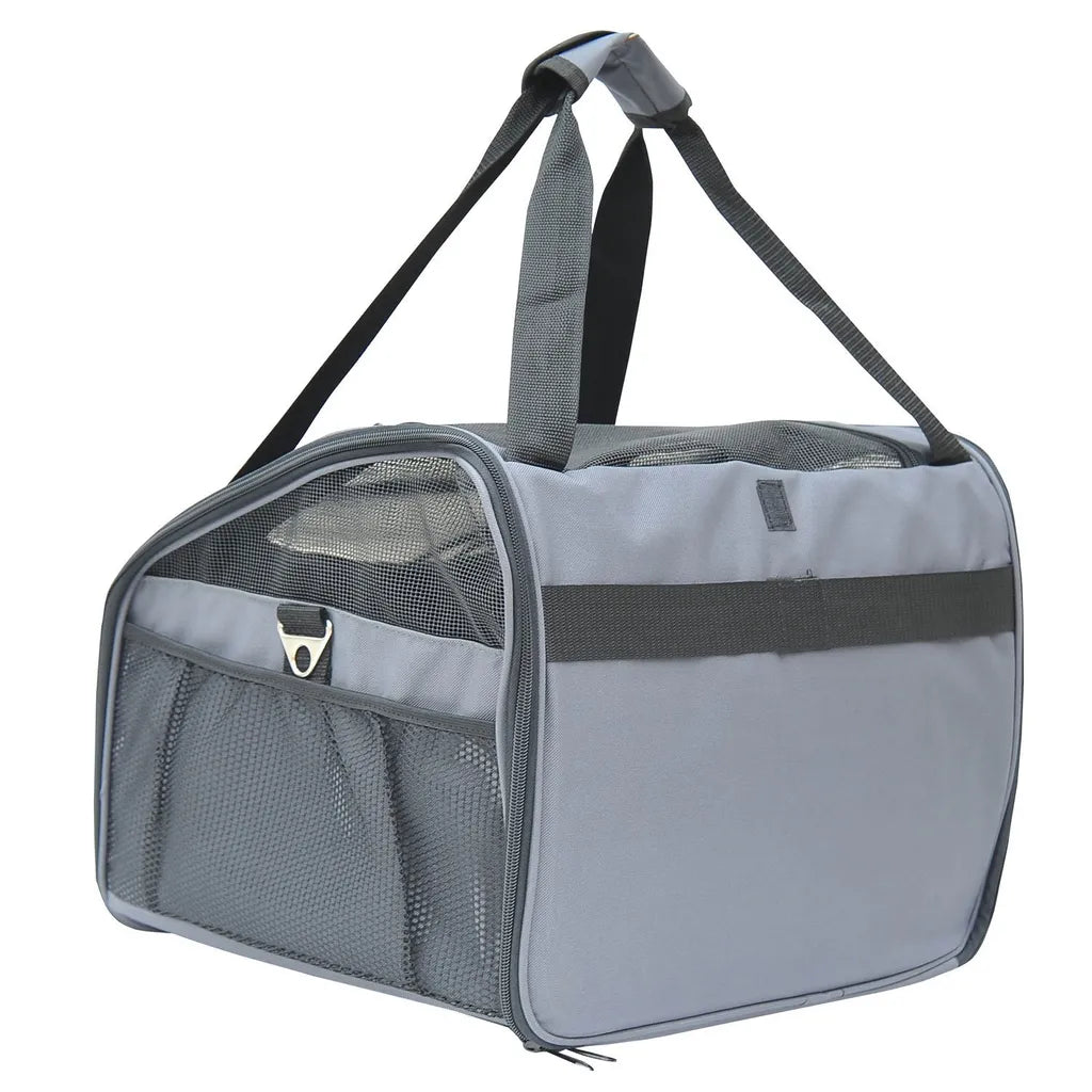 PawHut Hundetasche Auto Hundebox Transportbox Tragetasche Autositz Katze 41 X 34 X 30cm Oxford Gewebe Grau