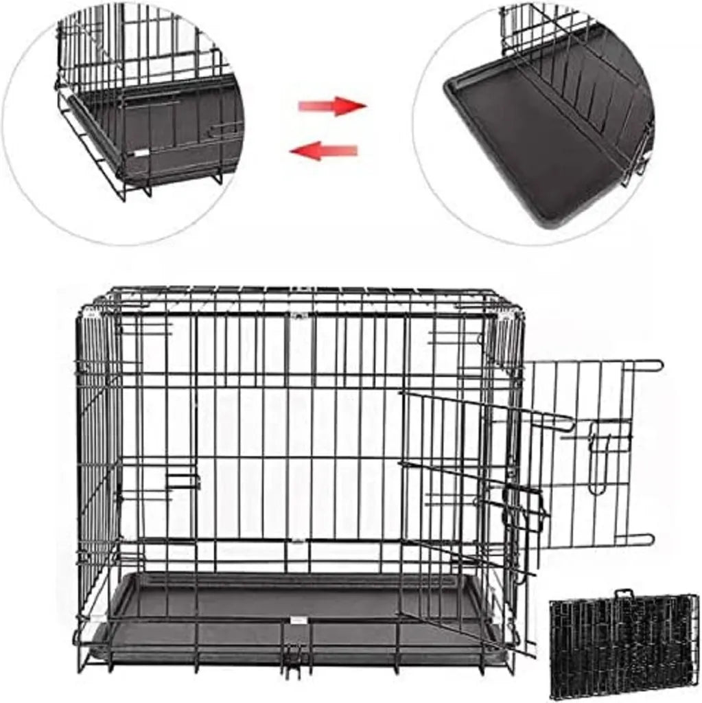  Hundekäfig Mit Türen Faltbar Hundebox Gitterbox Transport Käfig Drahtkäfig«, In Größe XL