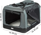  ONVAYA® Faltbare Transportbox Für Hunde & Katzen | XL | Faltbare Hundebox Oder Katzenbox Für Auto & Zuhause | Farbe Grau Schwarz
